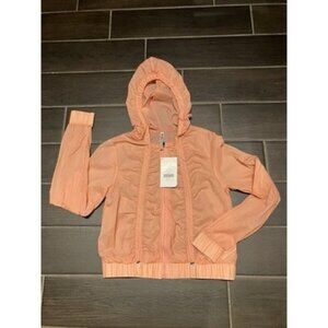 Women’s Fabletics Donovan Windbreaker Hooded Jacket Size Small Peach Color